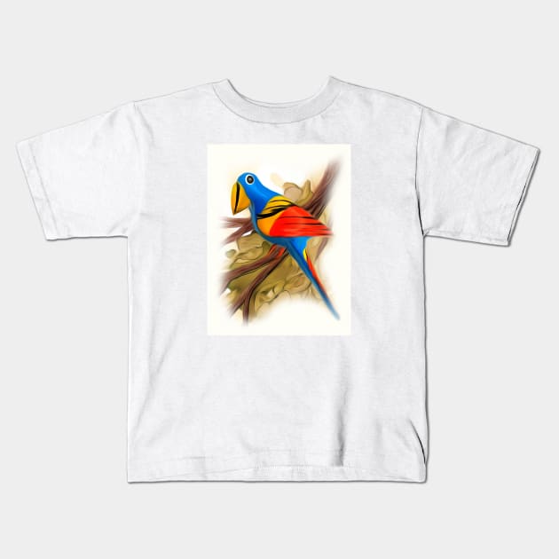 Polly Wally Parrot Kids T-Shirt by Jonthebon